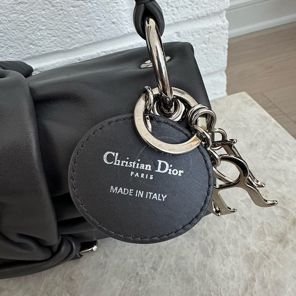 Christian Dior Dark Grey Leather Small Demi Lune Flap Bag - Picture 13 of 16
